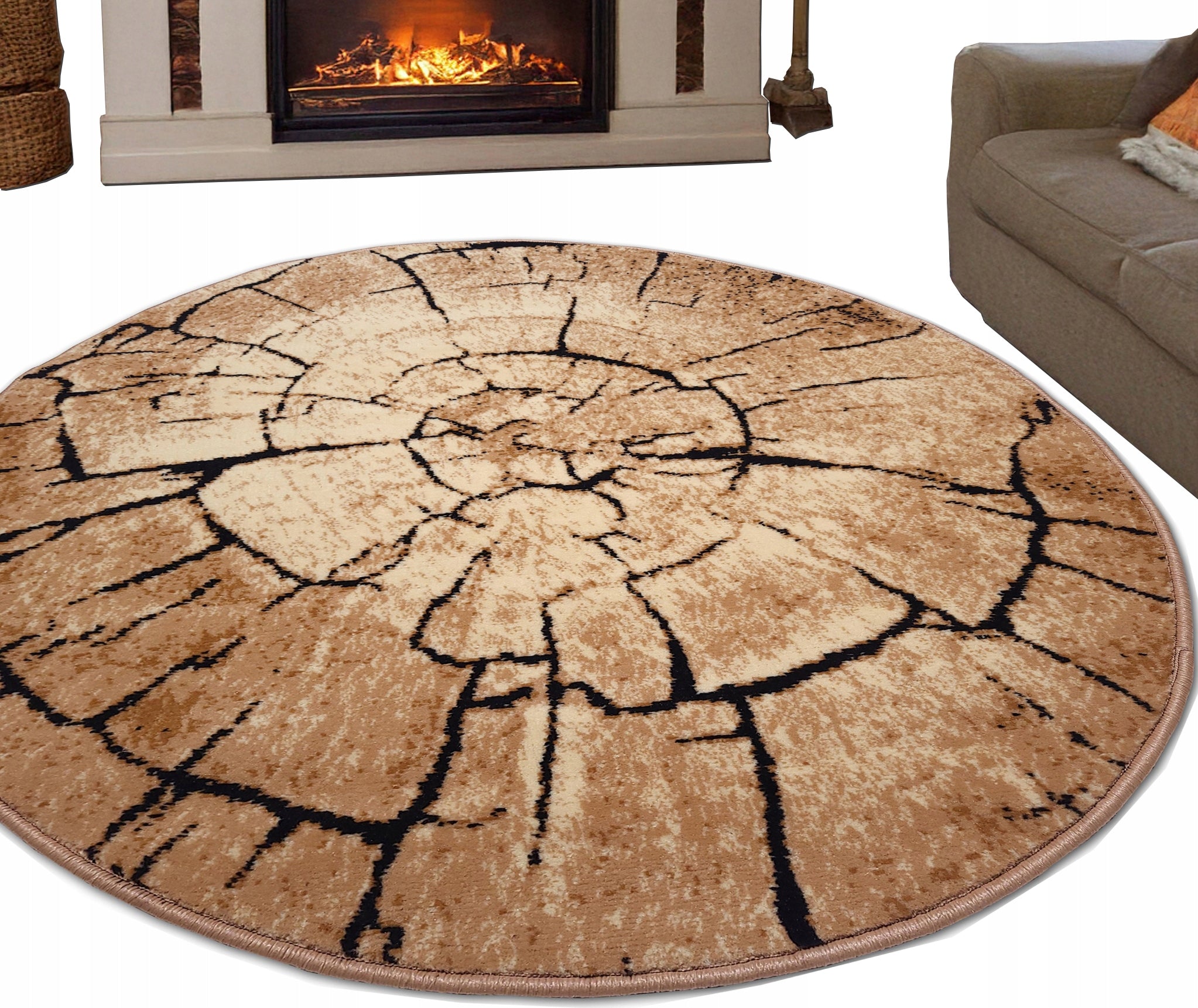 Solid Belgian Carpets Alfa Koło Round 120cm 120x120 - various patterns!