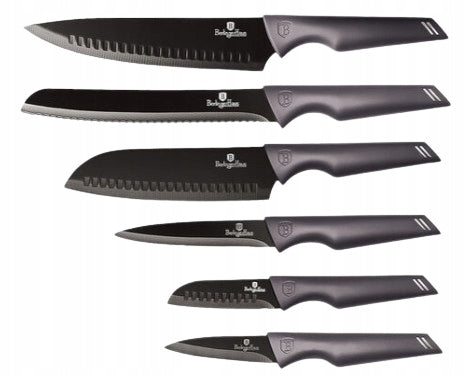 Solid modern kitchen knives Berlinger Haus Carbon Pro series 6 pieces