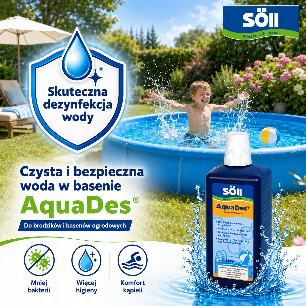 Söll AquaDes 1L Effectively fights bacteria, fungi and spores Manufacturer code S-31430