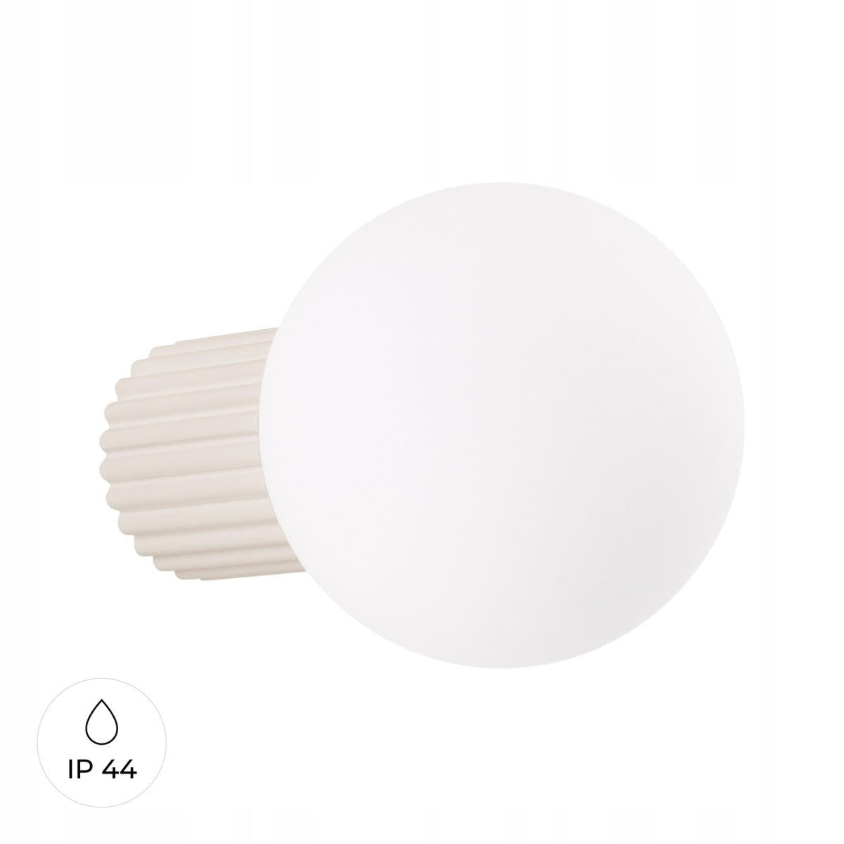 Sollux Ceiling wall lamp beige grooved glass white ball 12cm IP44