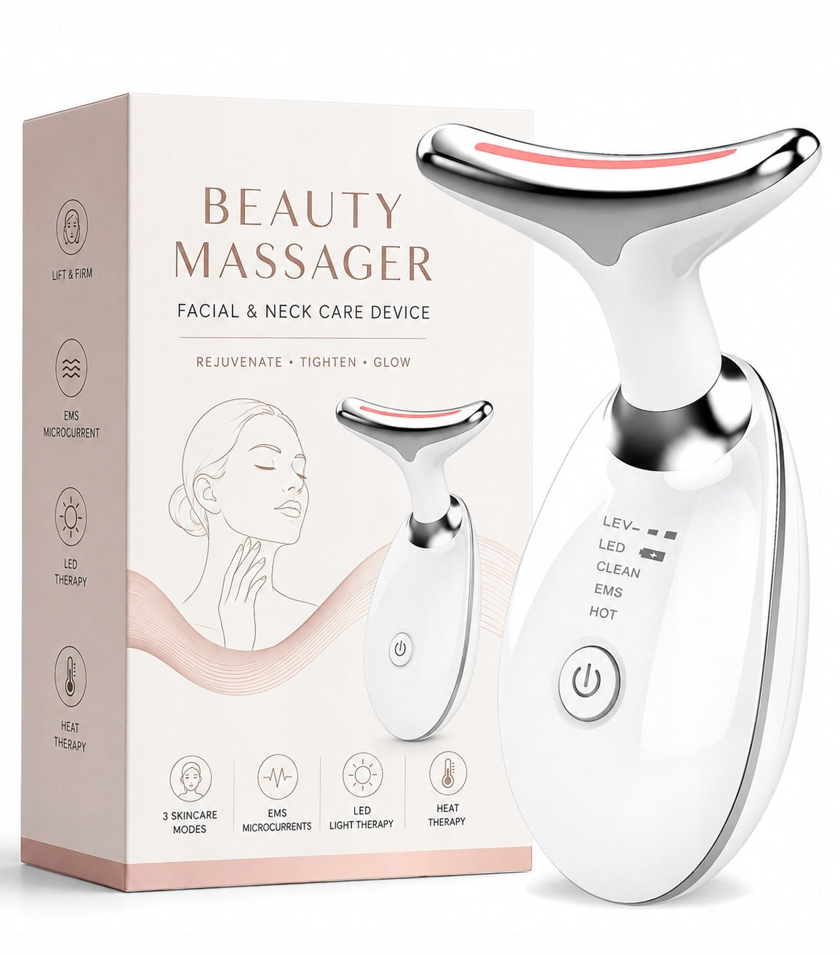 Sonic Neck Face Lifting Massager for Firming EMS Vibration