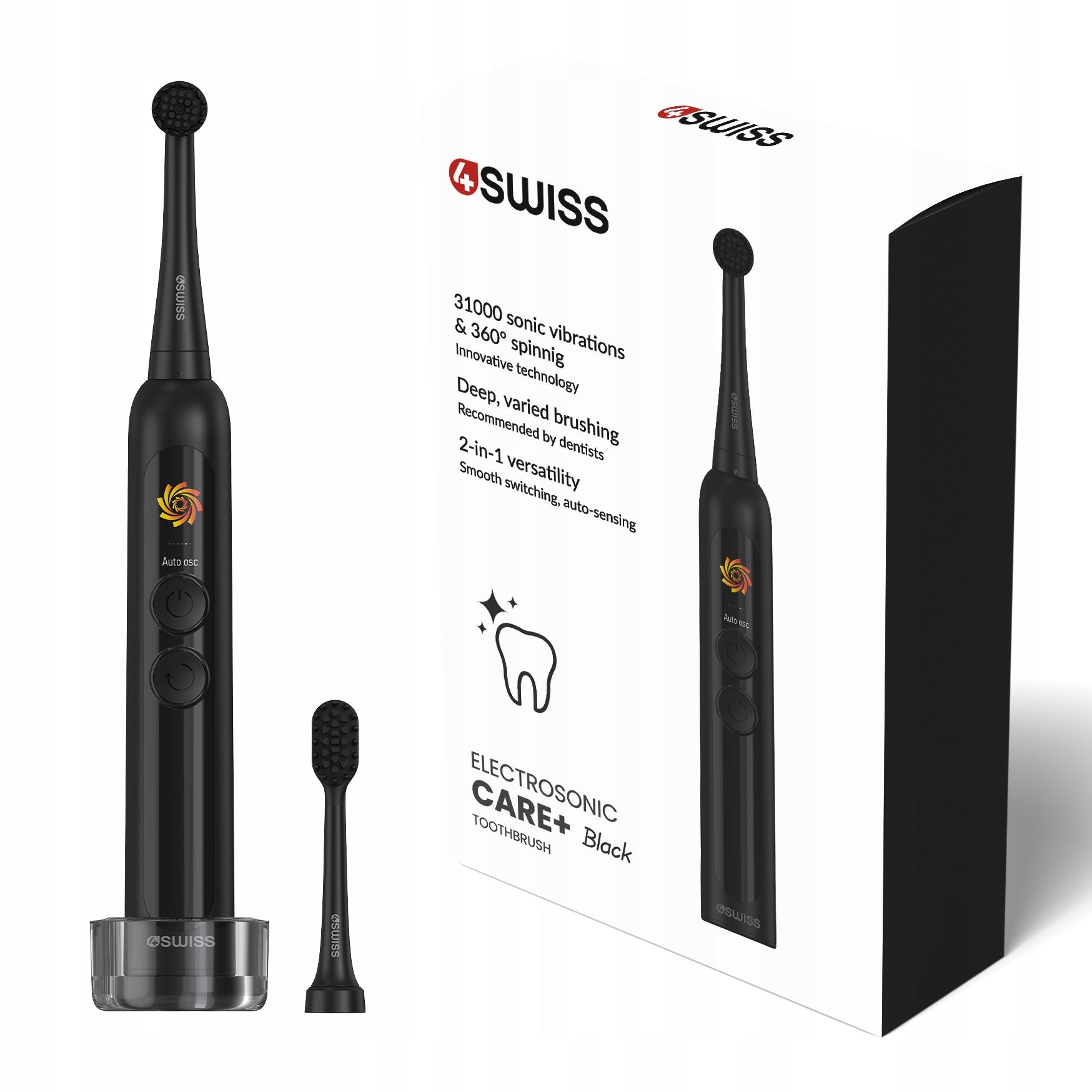 Sonic electric toothbrush ST216 Electrosonic Care+ Black 30h 12 timer modes Packaging status original