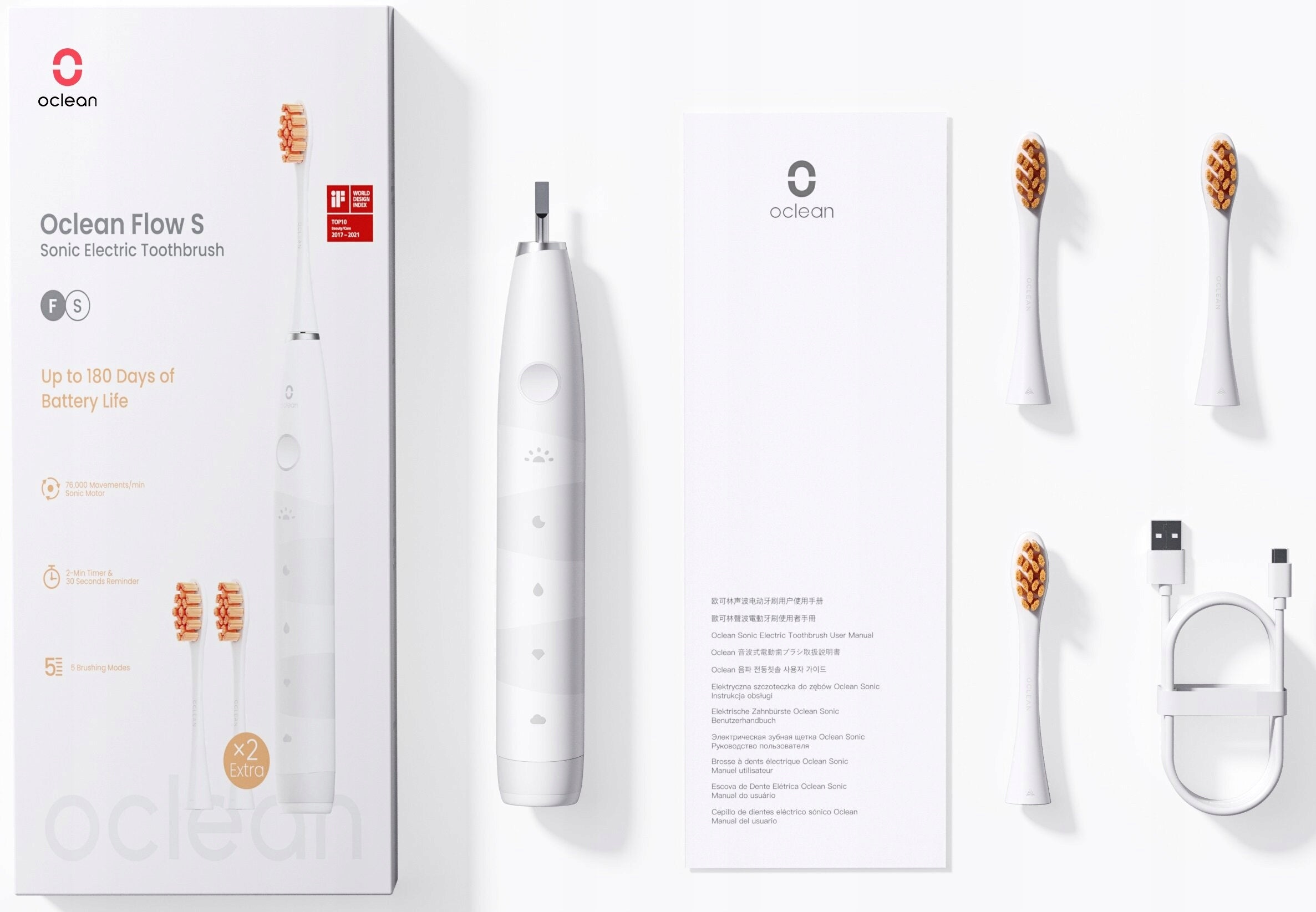 Sonic toothbrush OCLEAN Flow S White Medical device no
