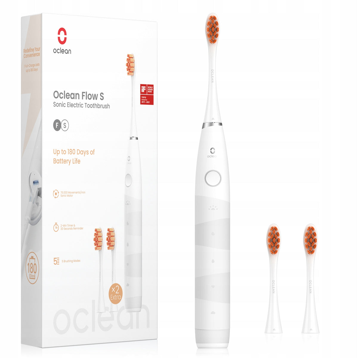 Sonic toothbrush OCLEAN Flow S White