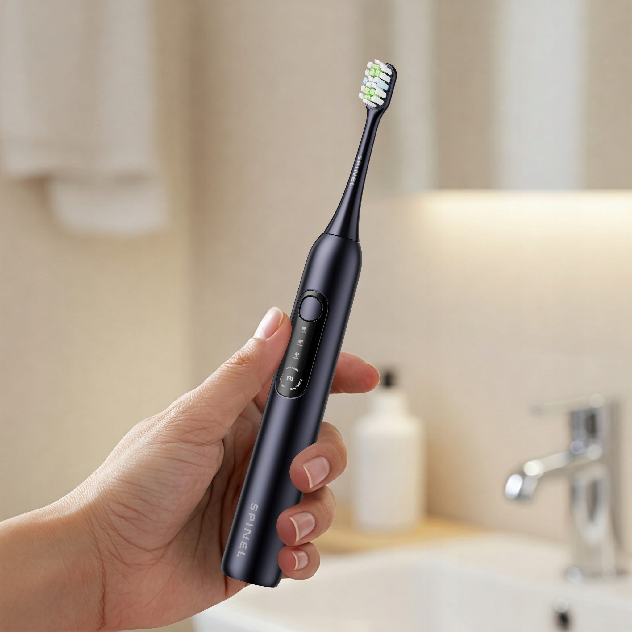 Sonic toothbrush SPINEL CARE SmileOn black smart Ai + set Manufacturer code SmileON PRO zestaw