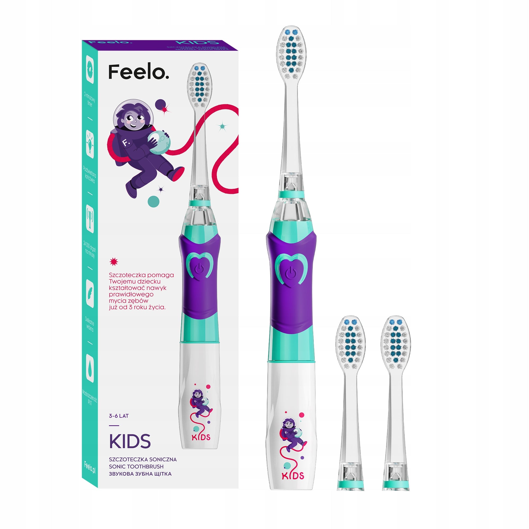 Sonic toothbrush for children 3-6 FEELO KIDS