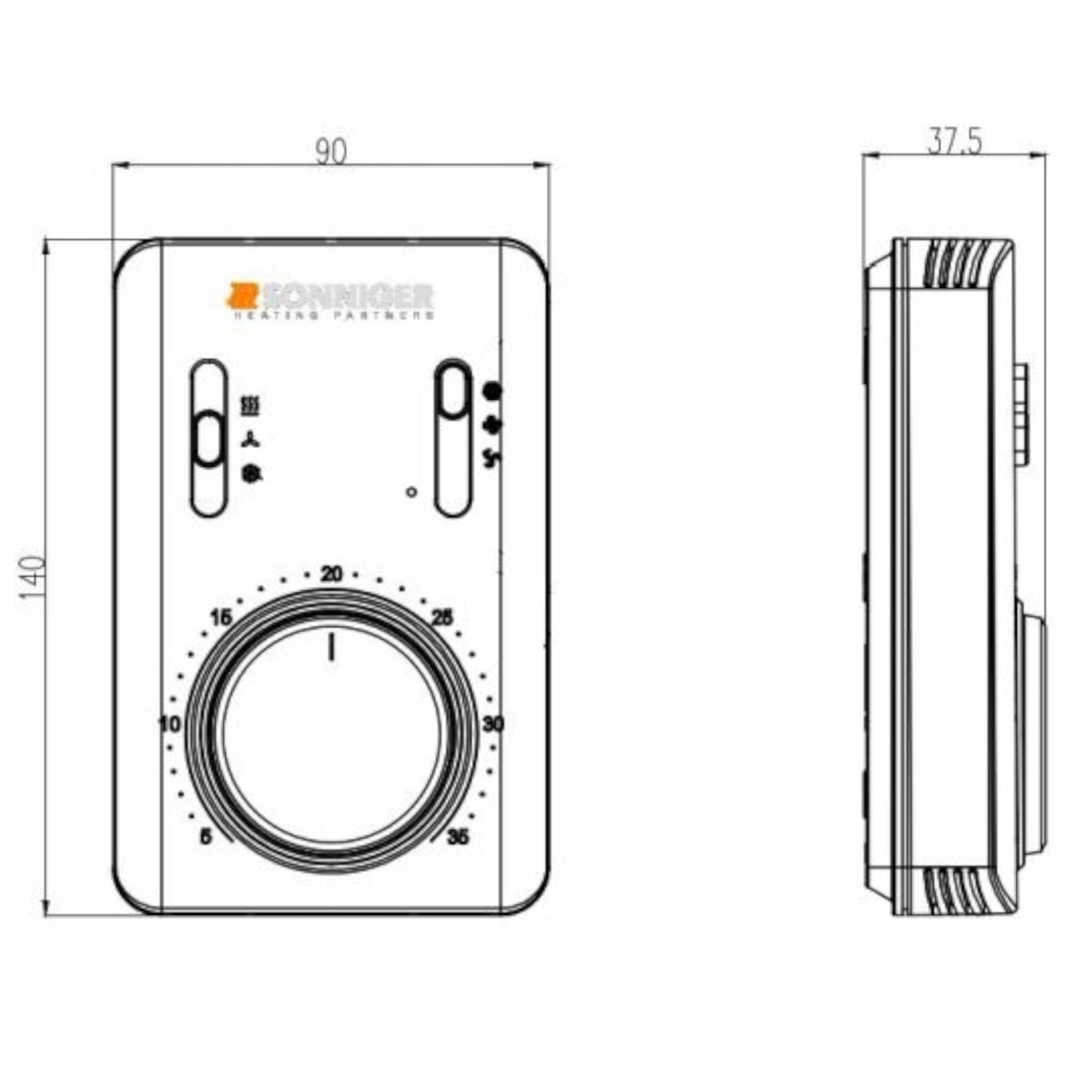Sonniger COMFORT controller speed controller thermostat heater Heater Packaging status original