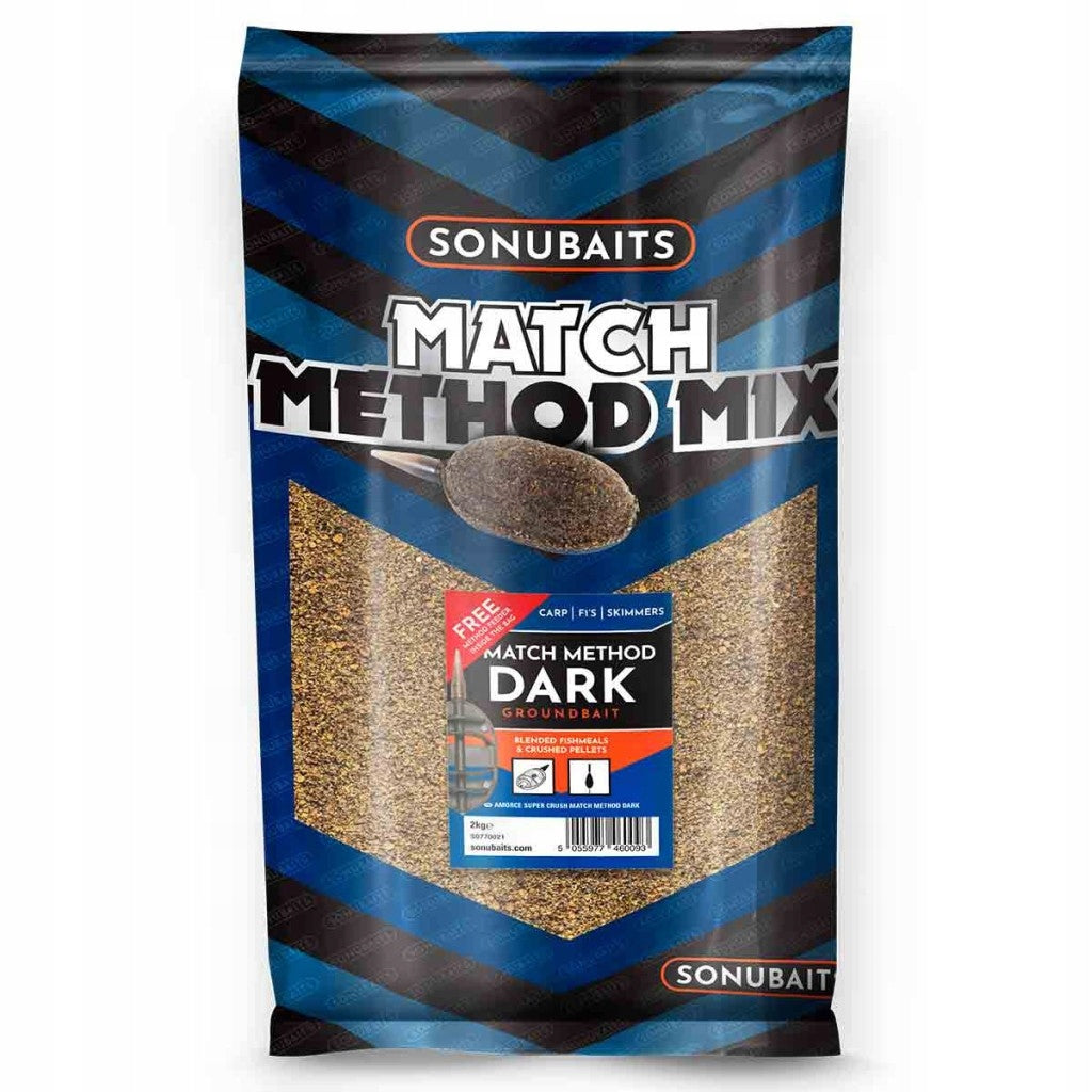 Sonubaits Bait Match Method Mix Dark 2kg Dark With Fish MEAL On Carp