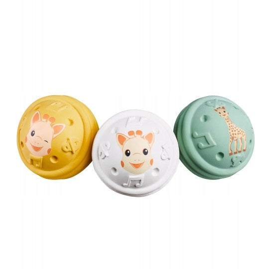 Sophie La Girafe 3 COLORFUL AND RESONANT RUBBER BALLS Brand Sophie La Girafe