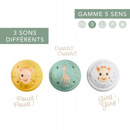 Sophie La Girafe 3 COLORFUL AND RESONANT RUBBER BALLS Manufacturer code 010504