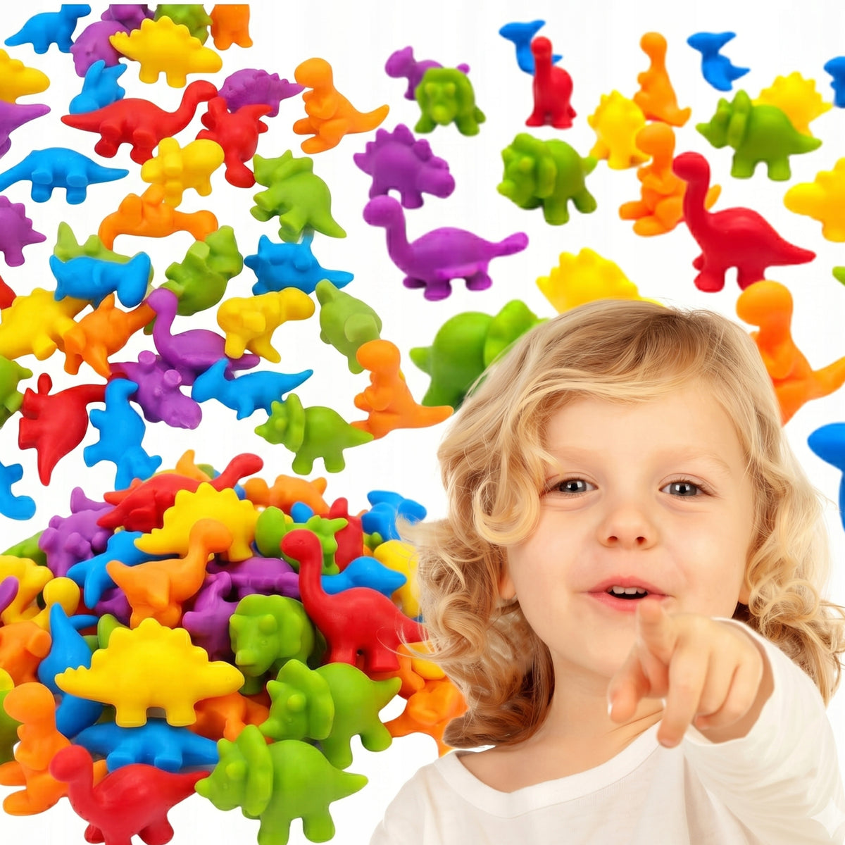 Sorter for children learning to count colors figurines dinosaurs cups gripper Manufacturer code Figurki dinozaurów kubeczki do nauki liczenia