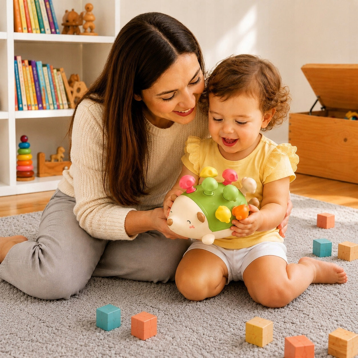 Sorter hedgehog sensory educational puzzle montessori green 18m+ Manufacturer code układanka dla dzieci montessori jeżyk