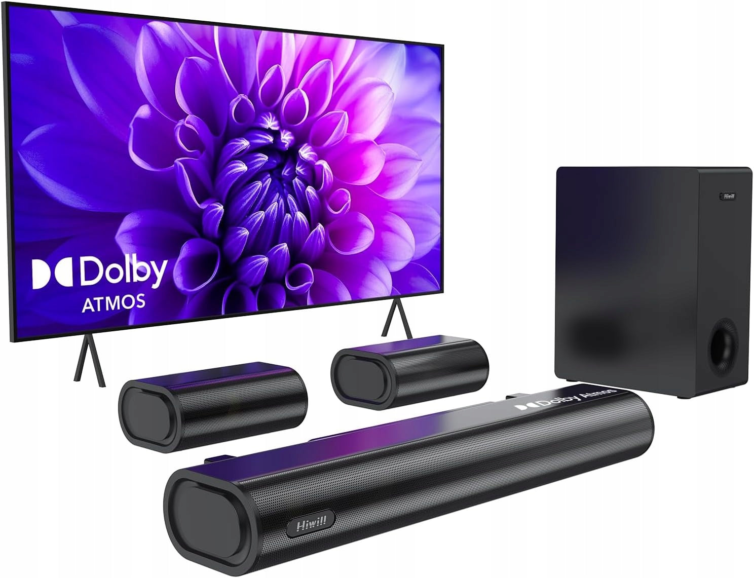 Soundbar 5.1 Hiwill A51 Dolby Atmos 380W HiElite A51 Bluetooth Subwoofer