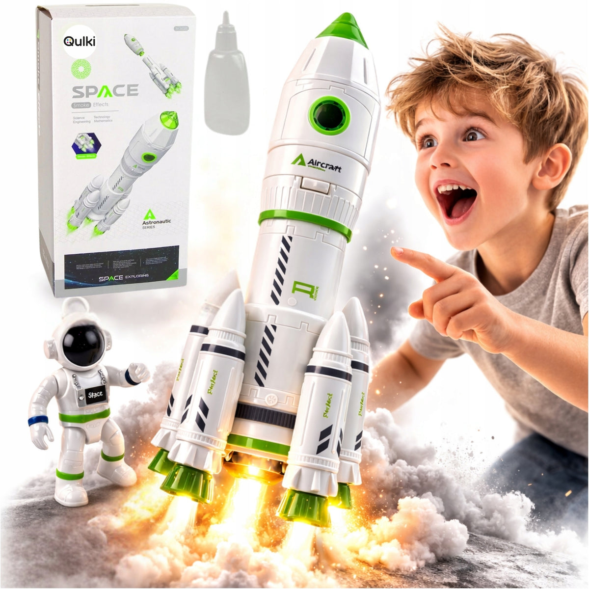 Space rocket Space Cosmonaut Sound Light Smoke Steam Smoke