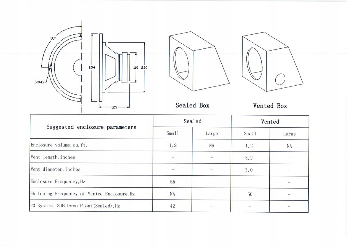 Speaker 10 Cali / 25cm 4 Ohm Dibeisi DBS-G1001 EAN (GTIN) 5901436716877
