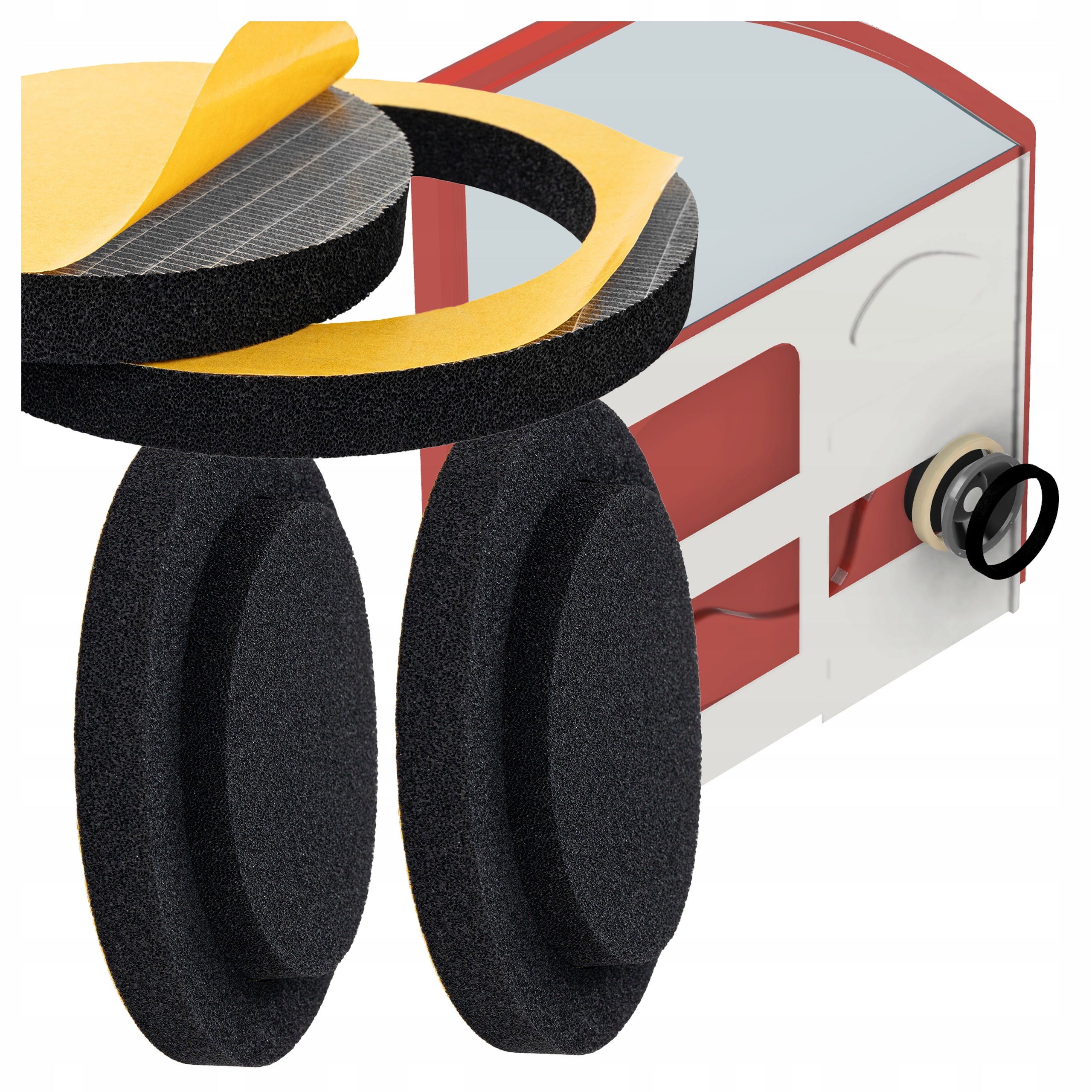 Speaker Acoustic Foam Soundproofing Rings 165mm