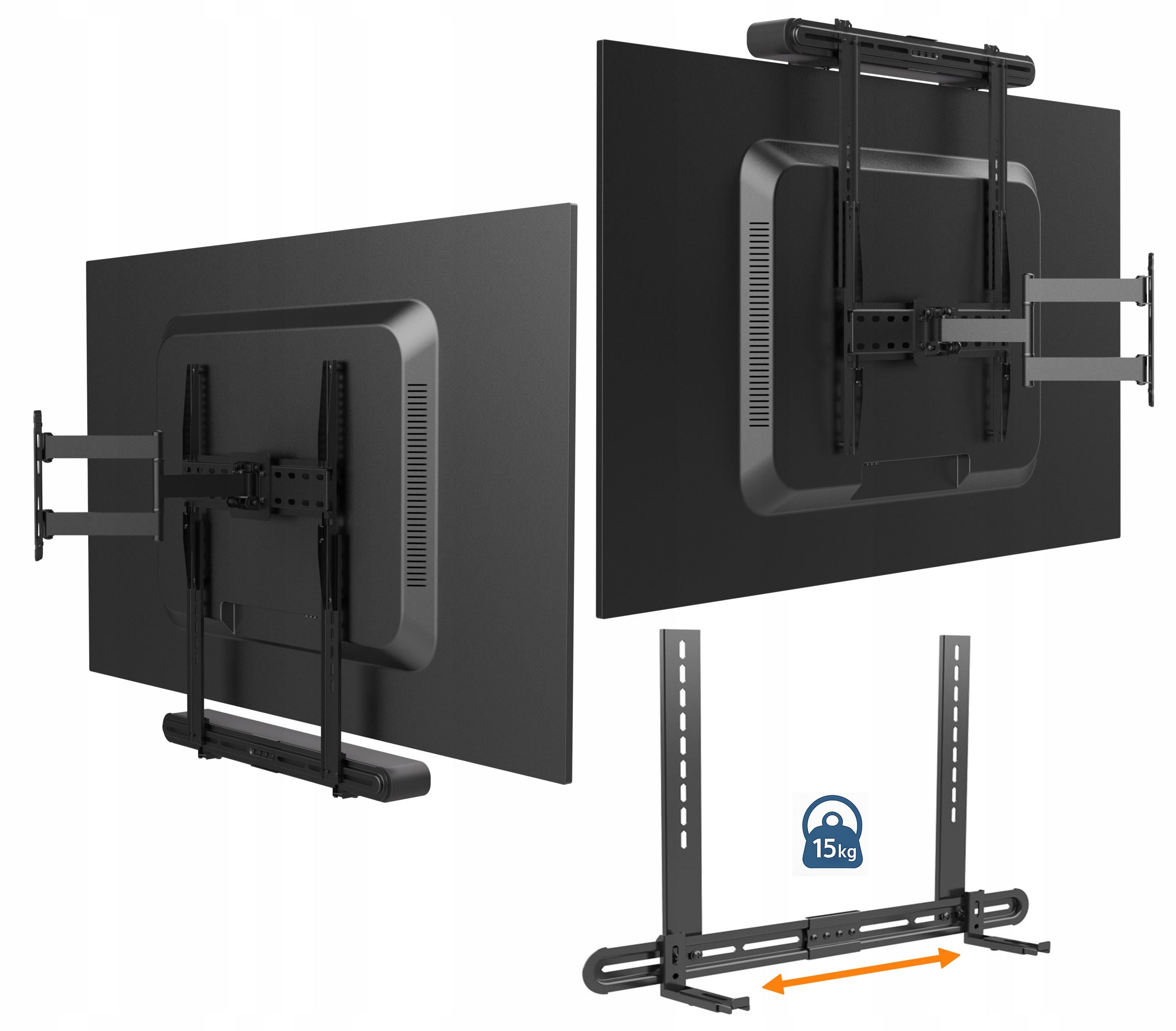 Speaker Hanger Holder Soundbar Universal Adjustable Top or Bottom Manufacturer code Uchwyt na Soundbar MX-044A