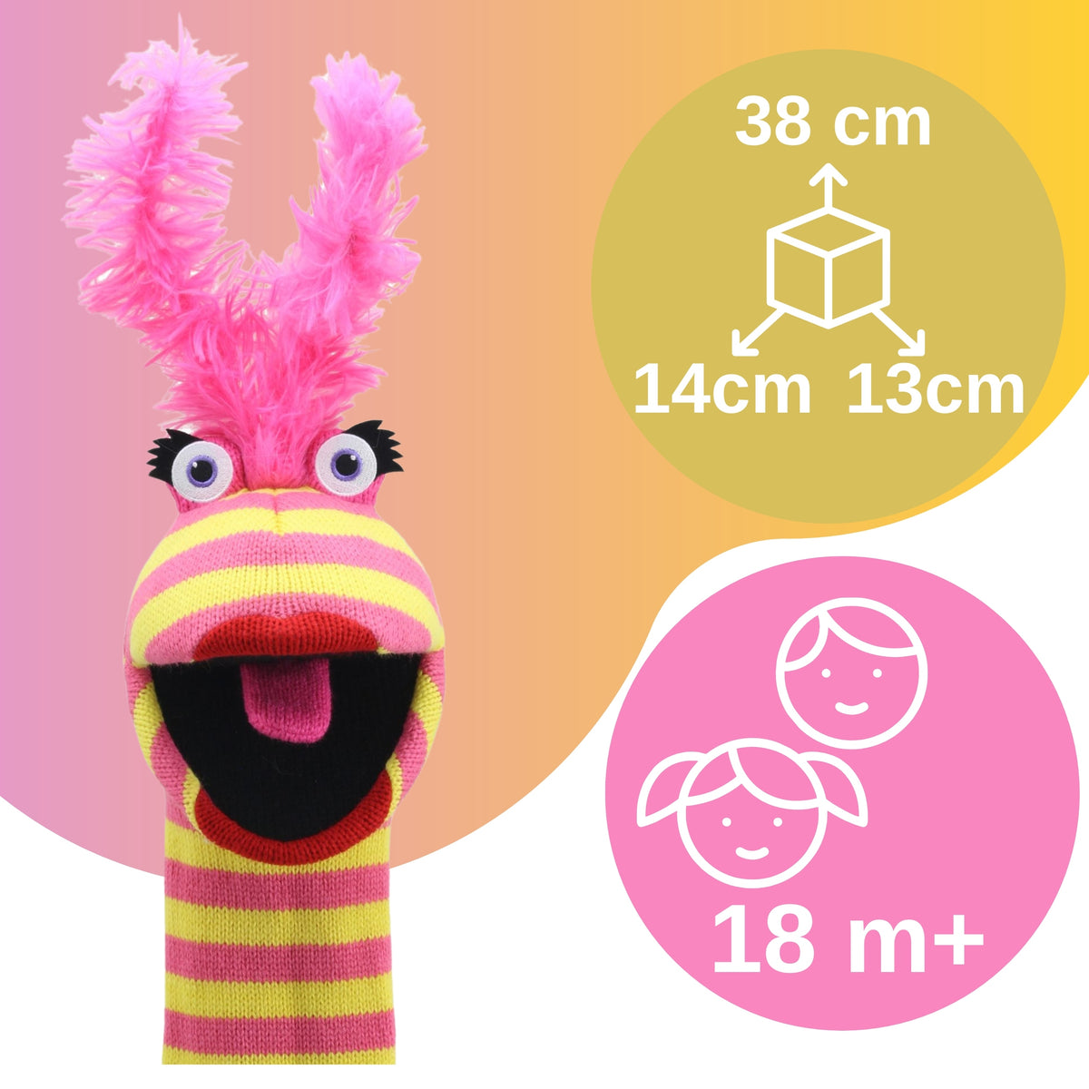 Speech therapy toy puppet for learning to speak and emotions moves the face SOX Brand Puppet Company