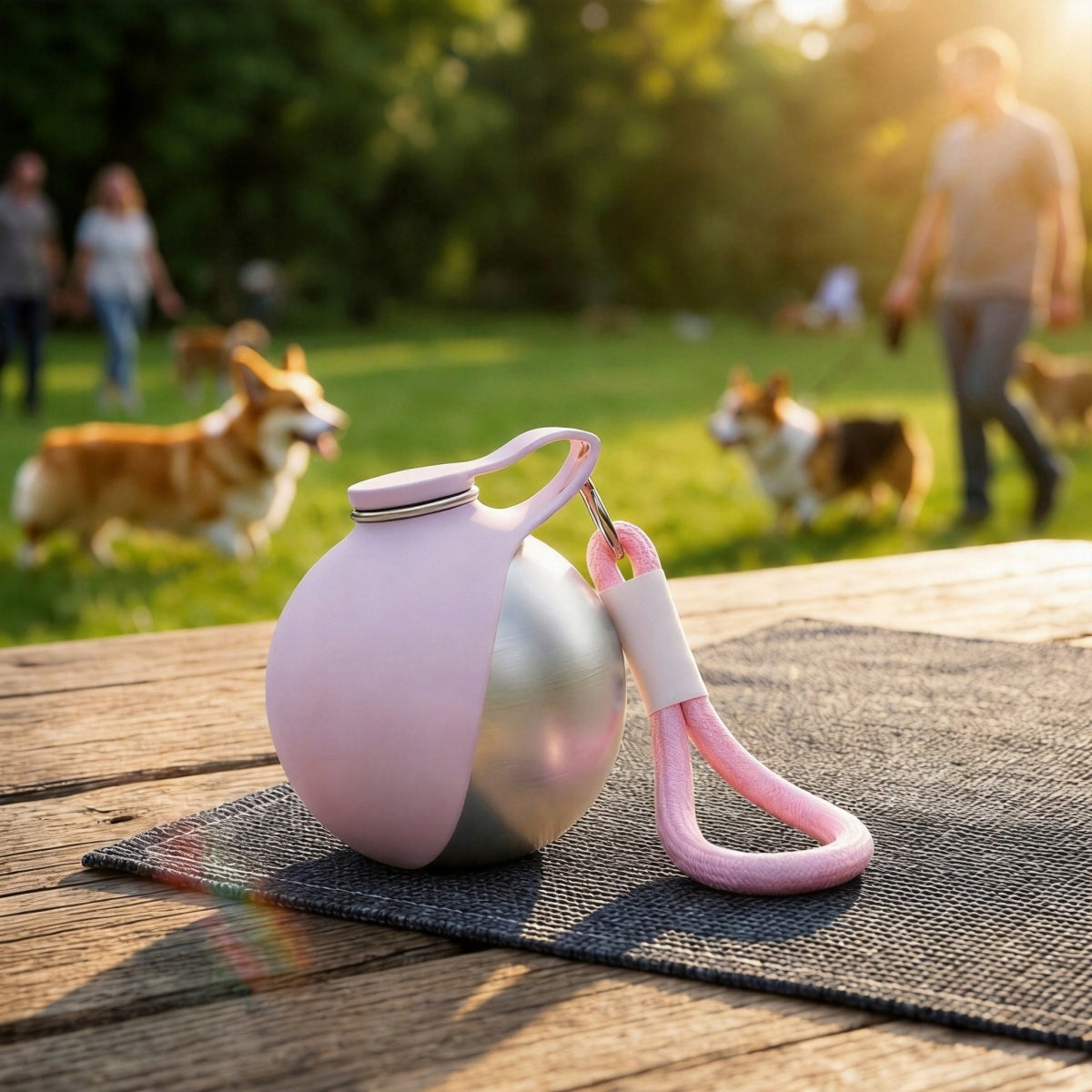 Spherical bottle for dog with bowl – 285ml, sealed, for expeditions Brand no brand