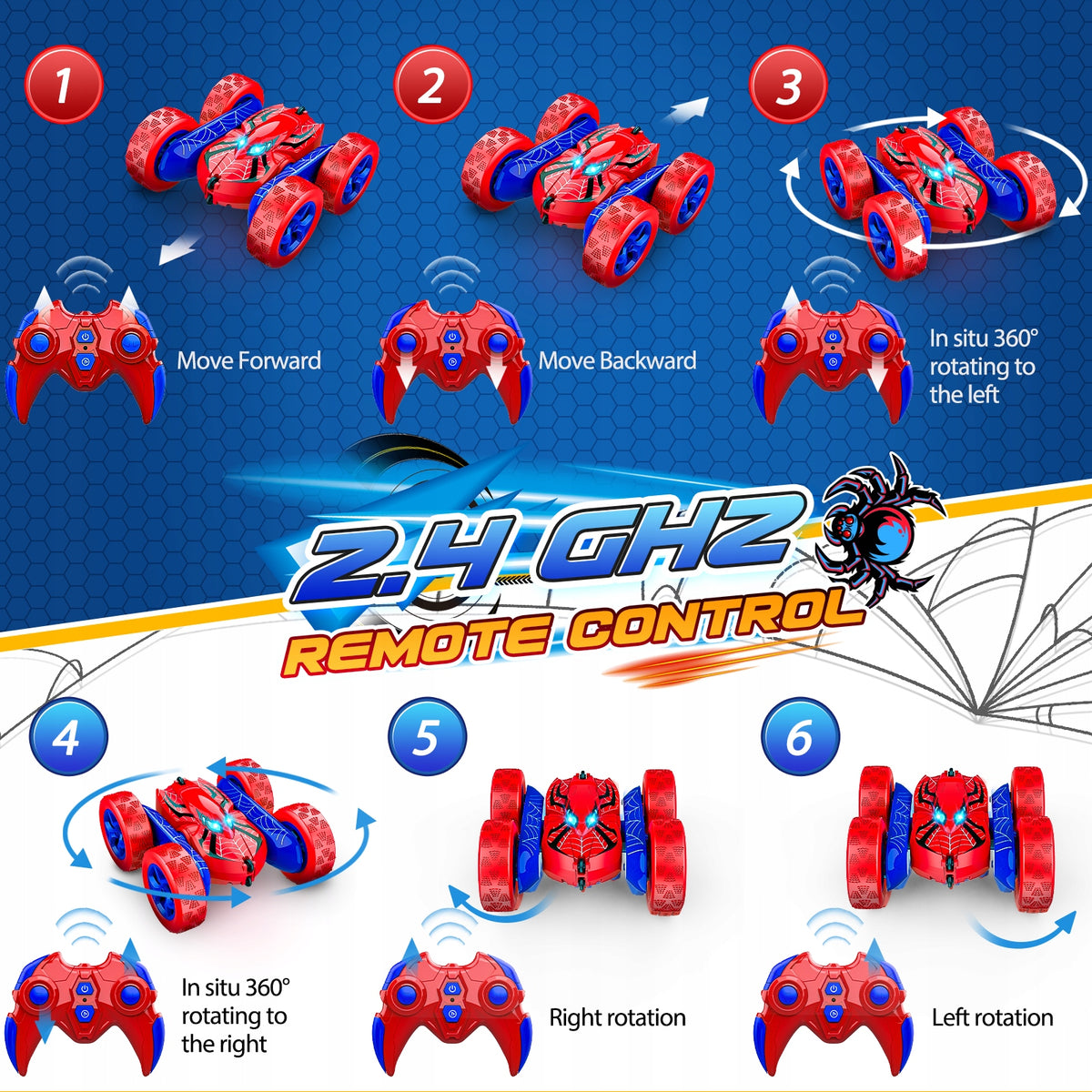 Spider-Man Stunt Car,4WD,2,4GHz Remote Control Manufacturer code WJ12881AXXBK