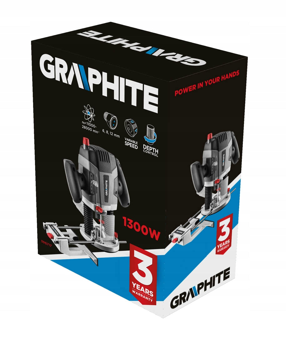 Spindle milling machine 1300W + Cutters 12 pcs. SLEEVES 6-8-12mm GRAPHITE Maximum power 1300 W