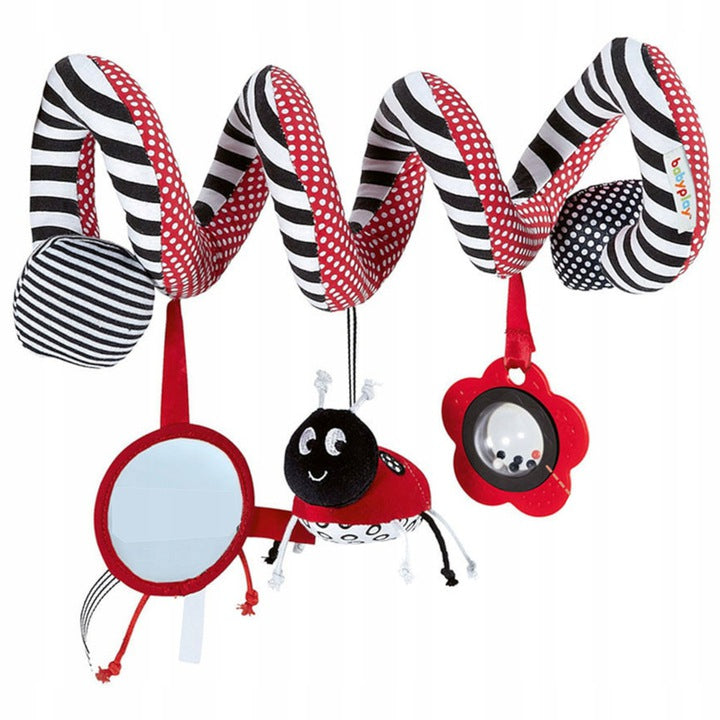 Spiral contrast pendant for stroller seat sensory rattle 0+