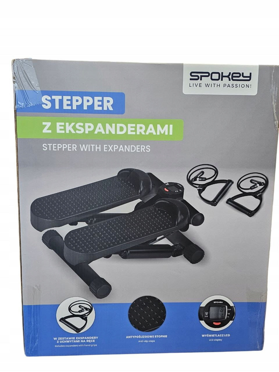 Spokey Flexi 944668 straight stepper with resistance cords Brand Spokey