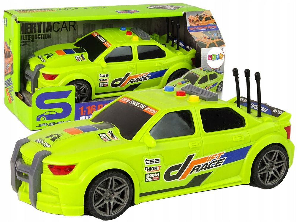 Sports Car Racing Lights Sounds Green 1:16