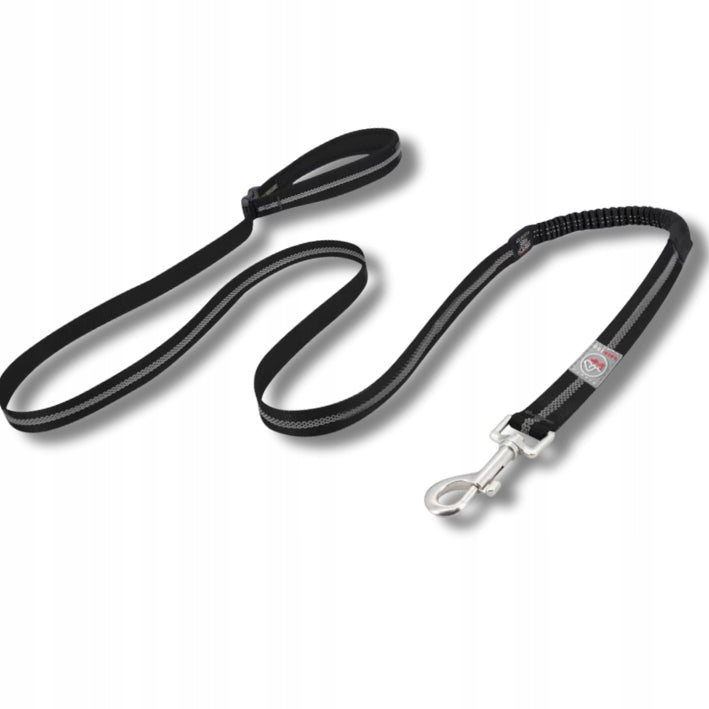 Sports leash for dog with shock absorber ADVENTURE for running black 1,8cm-L Packaging status original