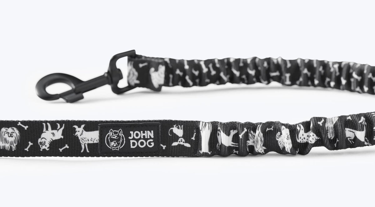 Sports leash with shock absorber for dog John Dog Black Comics 3 m Manufacturer code AJDP2F04CB2530