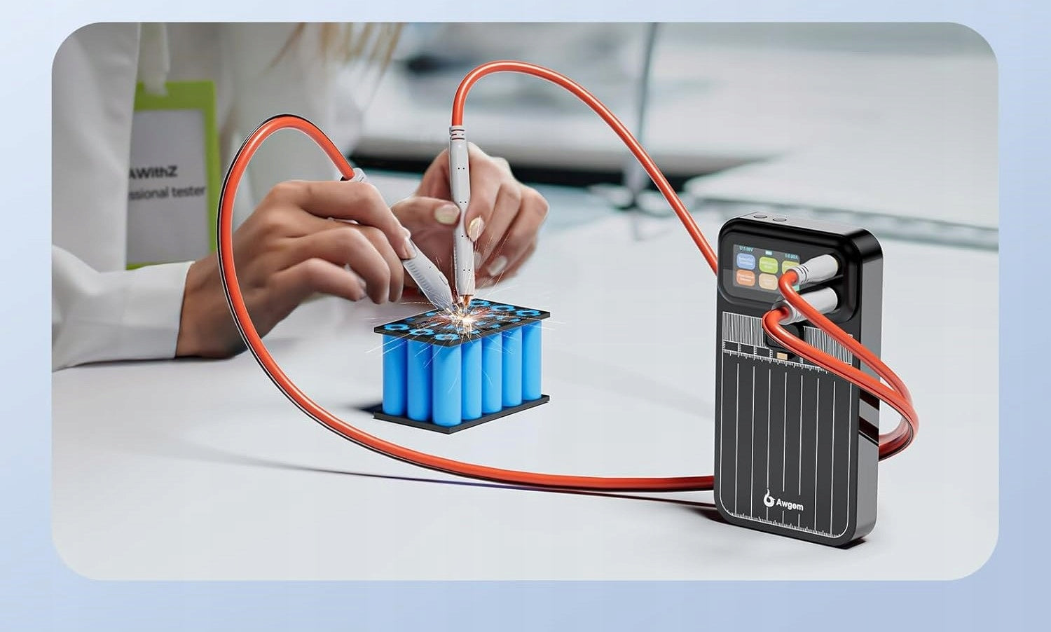 Spot welding machine 5000mAh 99 Modes For Batteries 18650 Awgem Packaging status original
