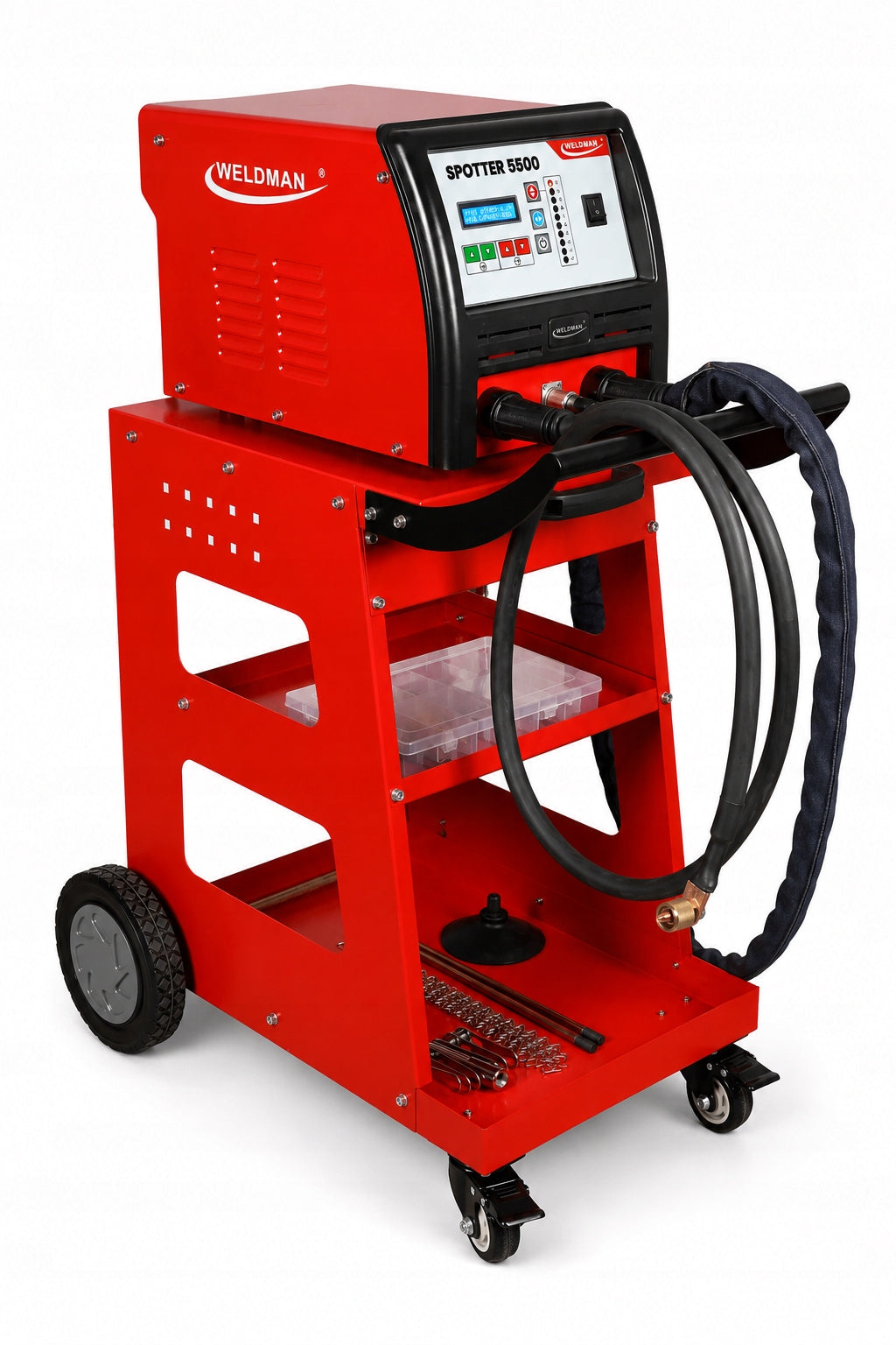 Spotter Blacharski WELDMAN 5500 Welding machine 400V TROLLEY Pulling Sheet metal Brand Weldman