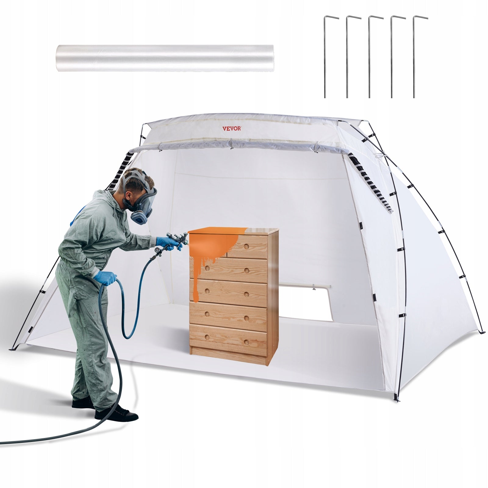 Spray Paint Shelter 10x7x6ft Portable Foldable Pop Up with Floor for DIY