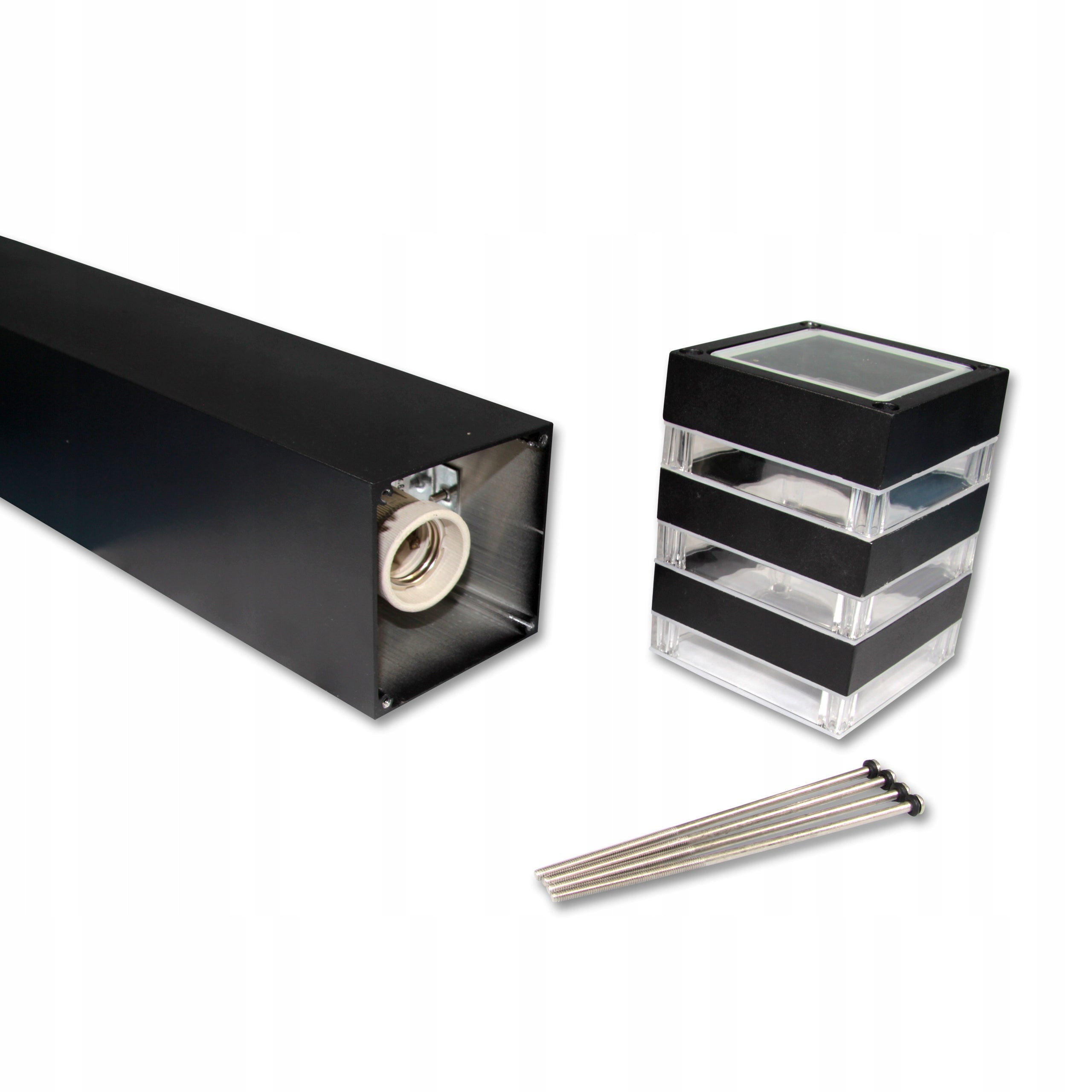 Square lighting post E27 51 cm black Brand Masterled