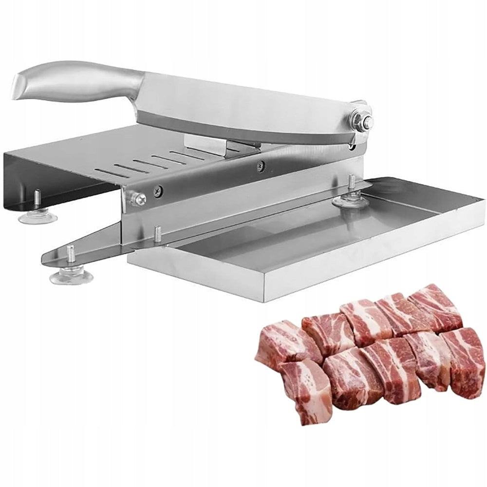 Stainless Steel Bone Slicer Manual Meat Slicer With Tray Brand no brand