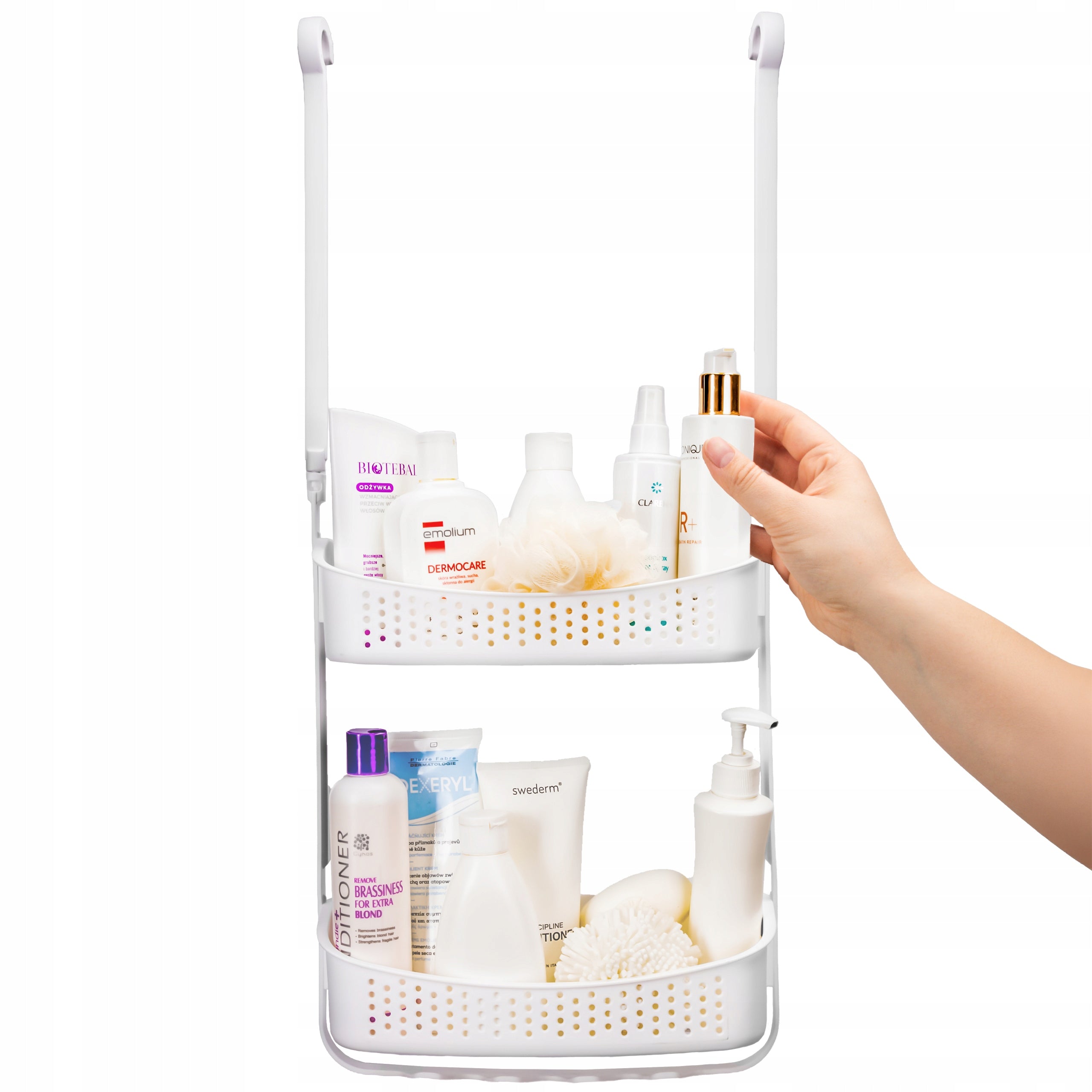 Stainless Steel Cabin Hanging Bathroom Shelf for Cosmetics White Rubber Manufacturer code CH.WIKI-WHT