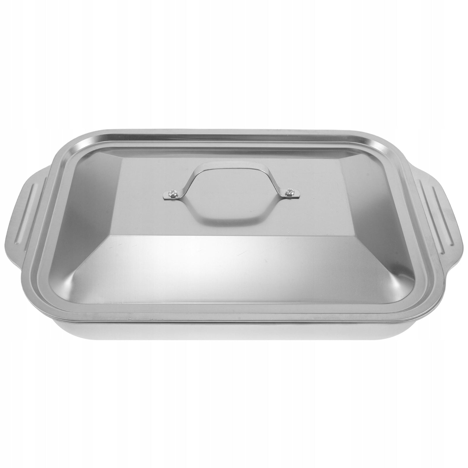 Stainless Steel Deep Rectangular Fish Roasting Pan with Handle & Lid Brand no brand