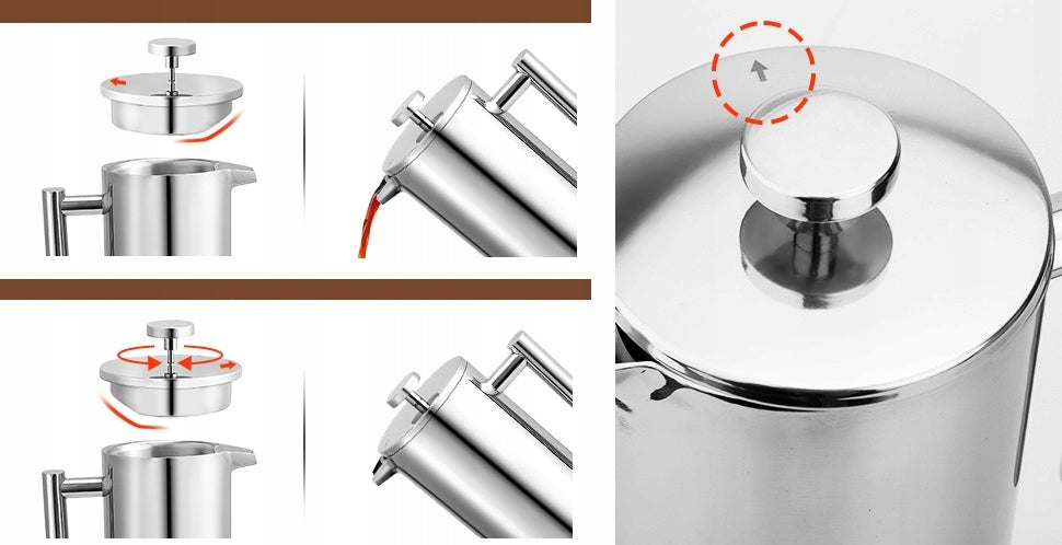 Stainless Steel French Press Coffee Tea Maker 304 at Home Office 350 ML EAN (GTIN) 9331769286482