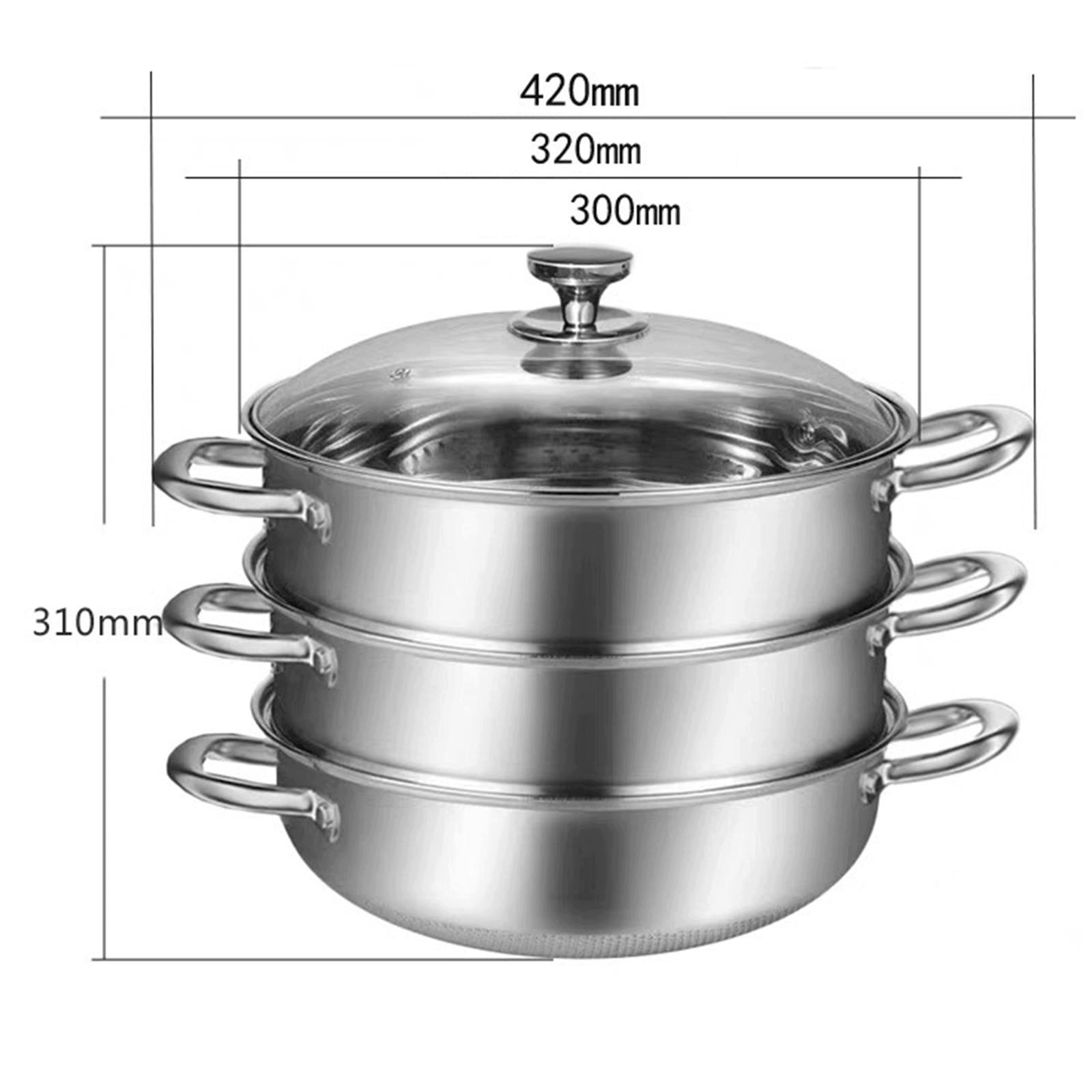 Stainless Steel Home Kitchen Cookware Set Stockpot for Home Kitchen 3 layer Brand no brand