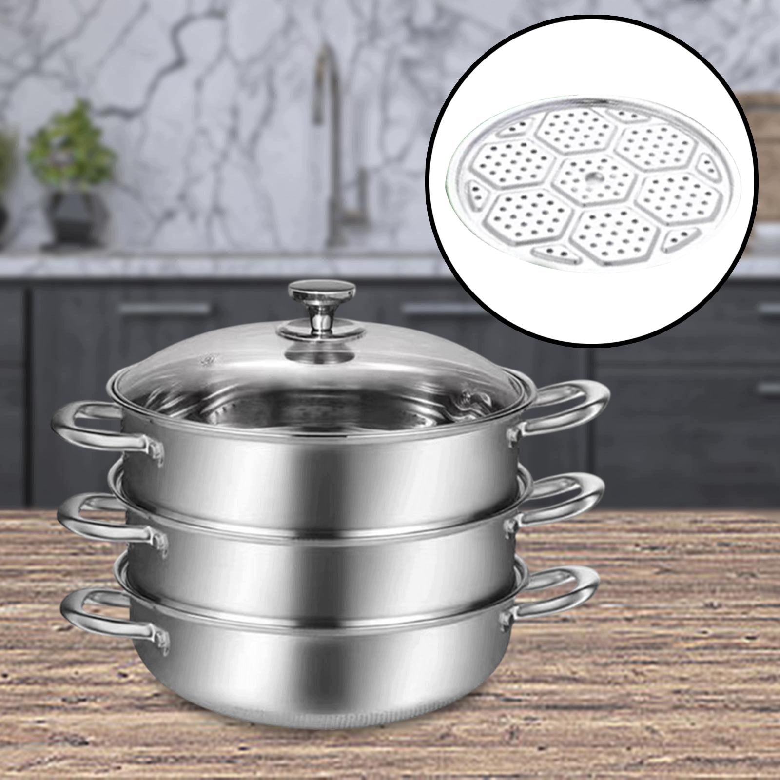 Stainless Steel Home Kitchen Cookware Set Stockpot for Home Kitchen 3 layer