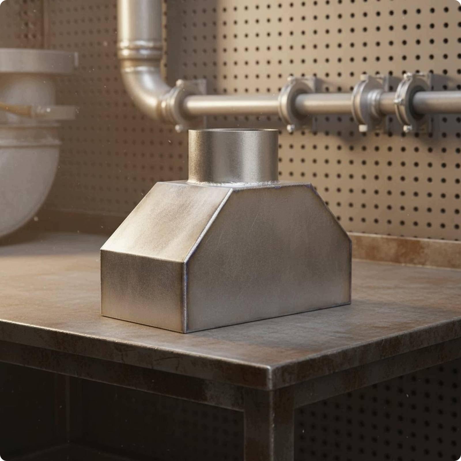 Stainless Steel Industrial Dust Hood Four Side Sloped Ventilation Smoke