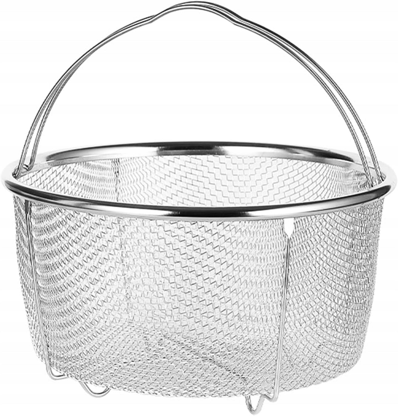 Stainless Steel Mesh Steaming Basket with Handle, 20 cm,