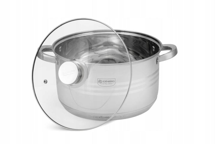 Stainless Steel Pot Set for Gas Induction 12 Parts Brand Edenberg