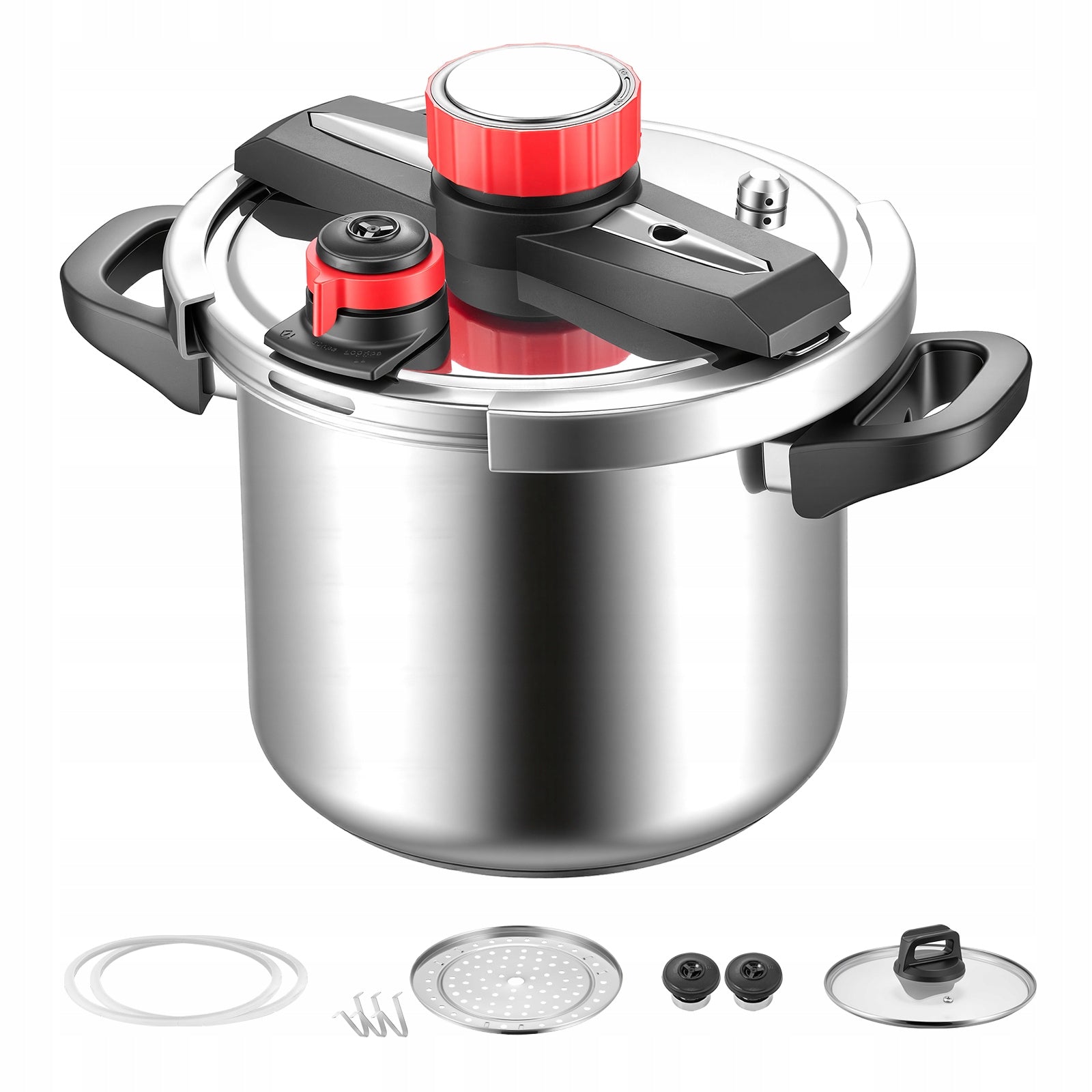 Stainless Steel Pressure Cooker 7L 3 Pressure Levels With Steam Cartridge