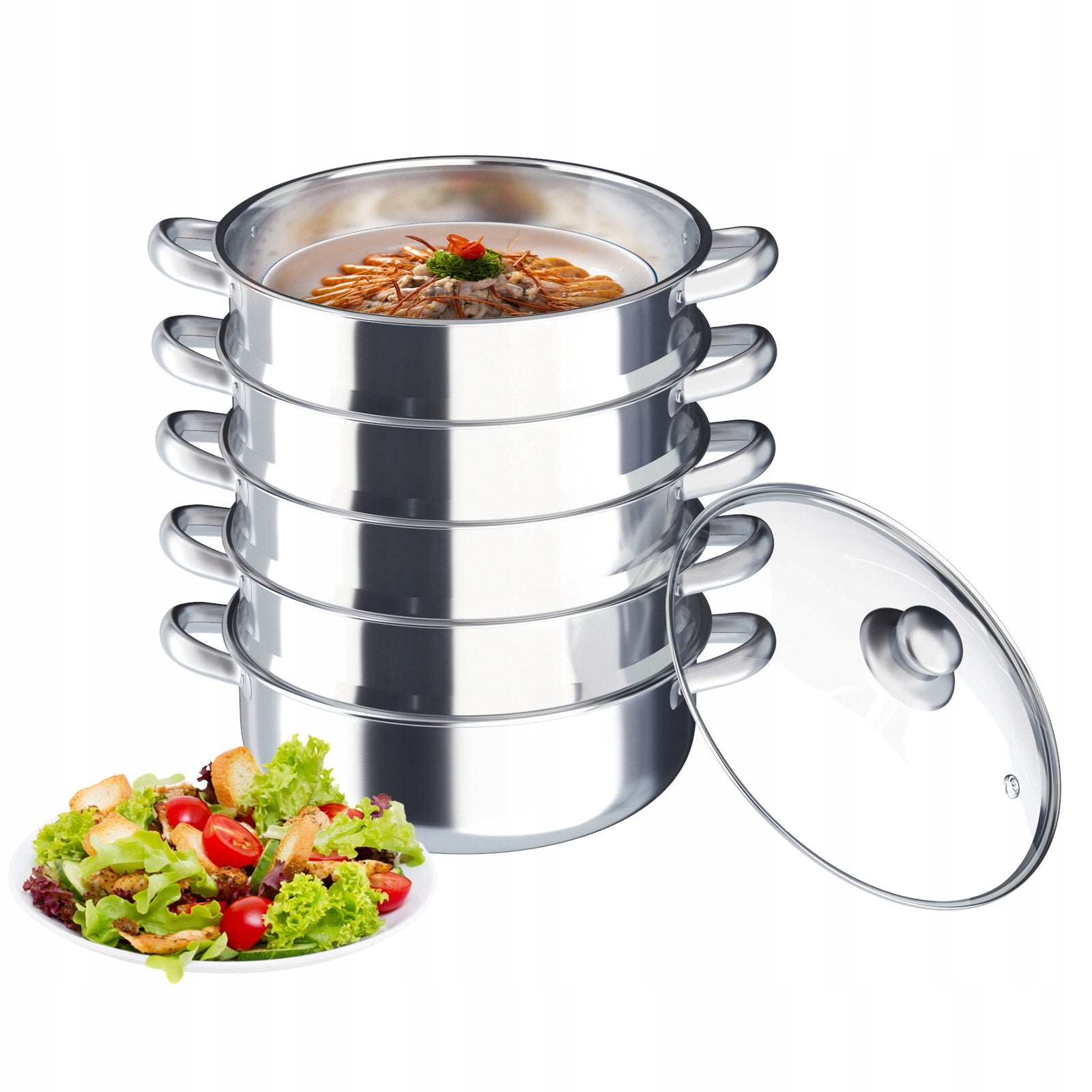 Stainless Steel Steamer 30cm, 5 Layer