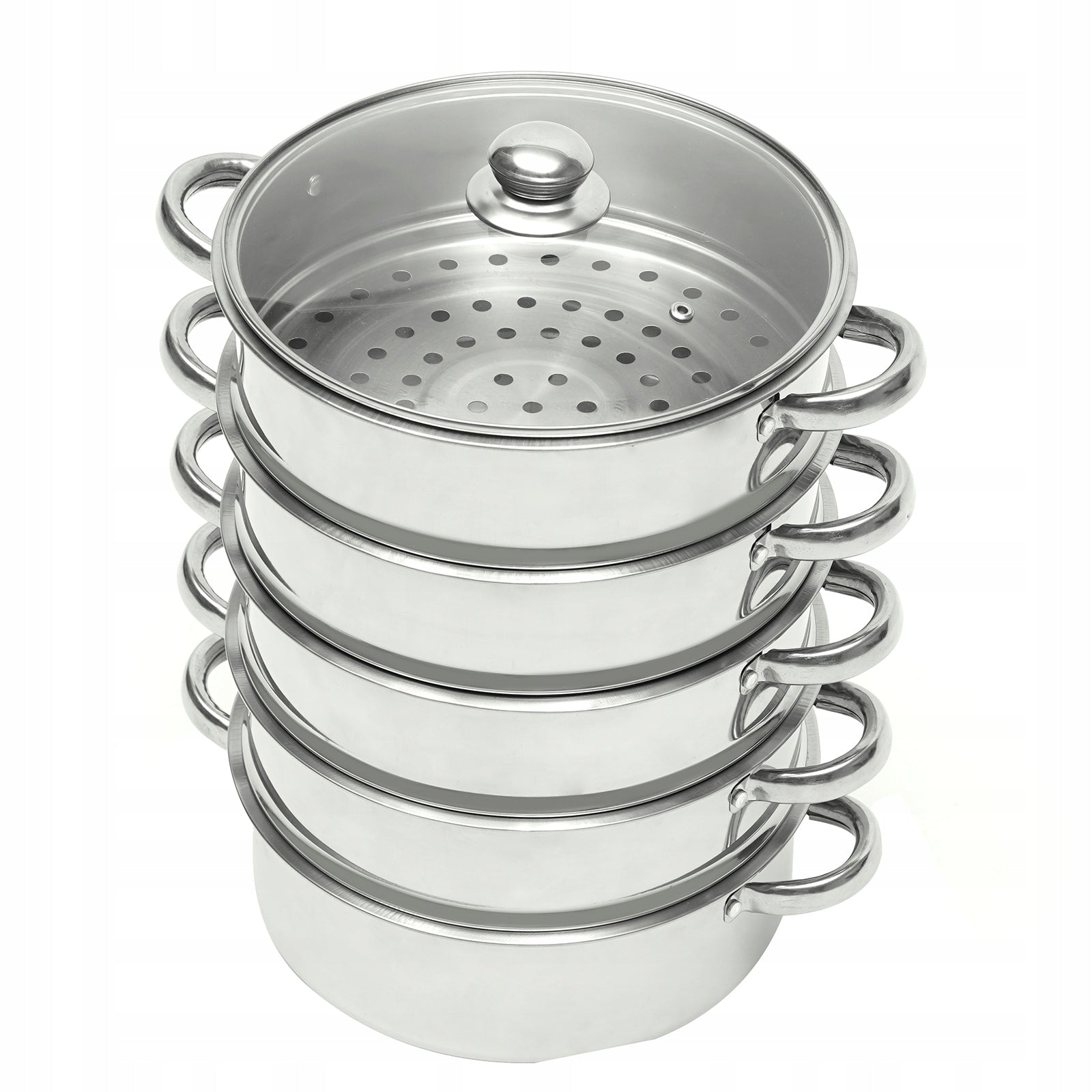 Stainless Steel Steamer Pot with Lid, 5-Layer Food Steamer for Cooking