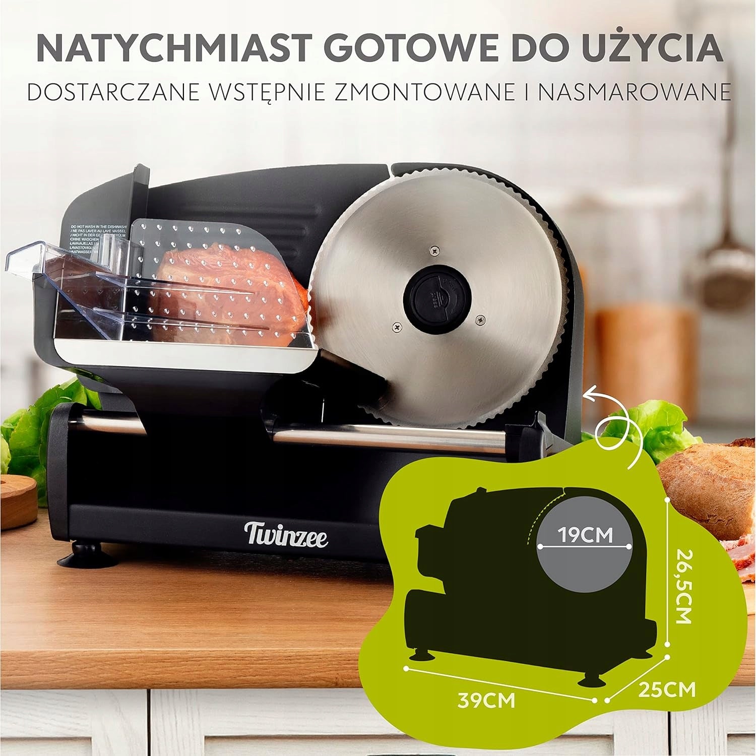 Stainless steel bread slicer, adjustable food processor150 W Packaging status original