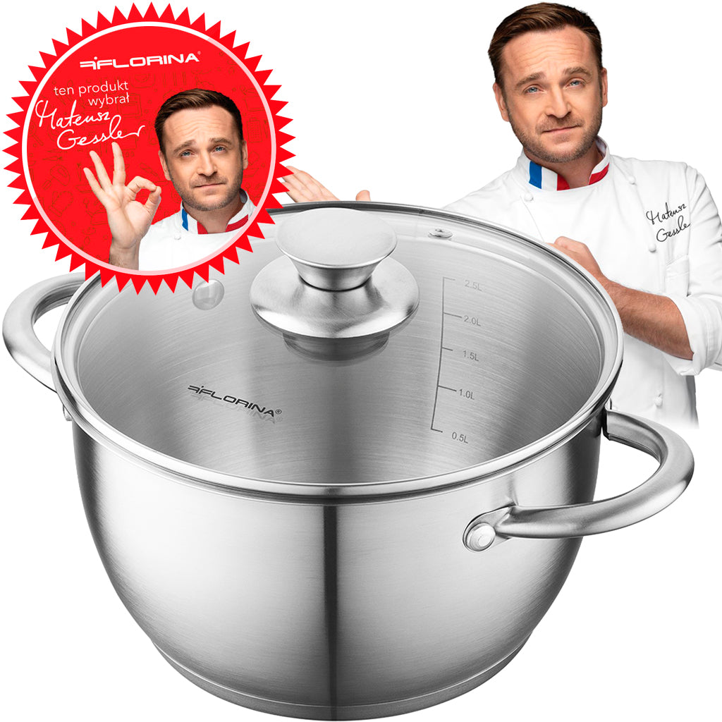 Stainless steel induction pot INOX 20cm 3,1L with lid