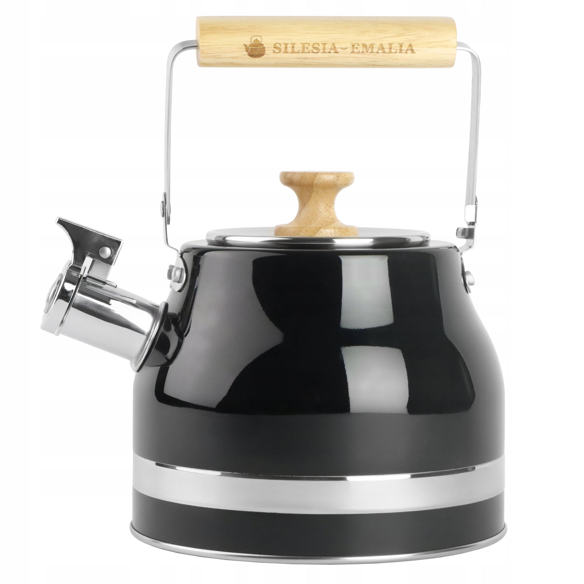 Stainless steel kettle FELIKS 2,3L black INDUCTION GAS WHISTLE Packaging status original