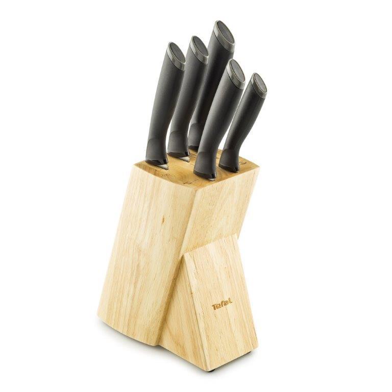 Stainless steel knives 5 el. Comfort TEFAL in block